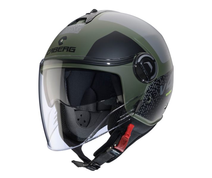 Casco Caberg Riviera V4X Alpha Verde Militar Mate Negro Gris |C6HE60O6|