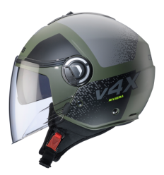 Casco Caberg Riviera V4X Alpha Verde Militar Mate Negro Gris |C6HE60O6|