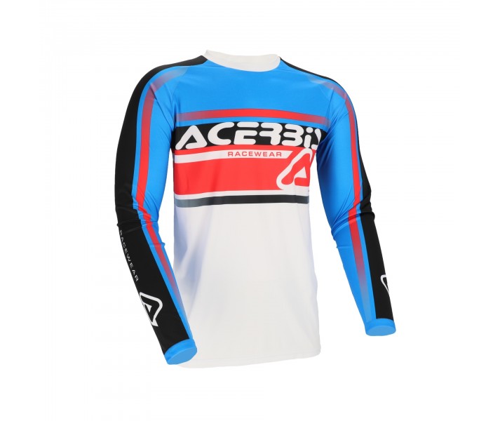 Camiseta Acerbis Mx Linear Lugo Blanco Azul |0026049.232|