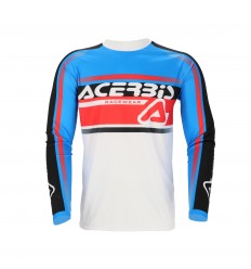 Camiseta Acerbis Mx Linear Lugo Blanco Azul |0026049.232|