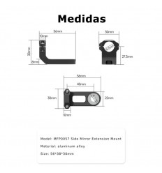 Soporte Chigee Para Espejo Retrovisor Rosca M8 / M10 |MFP0057|