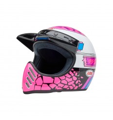 Casco Bell Moto 3 Deathspray Púrpura Rosa Brillo |8009283001|