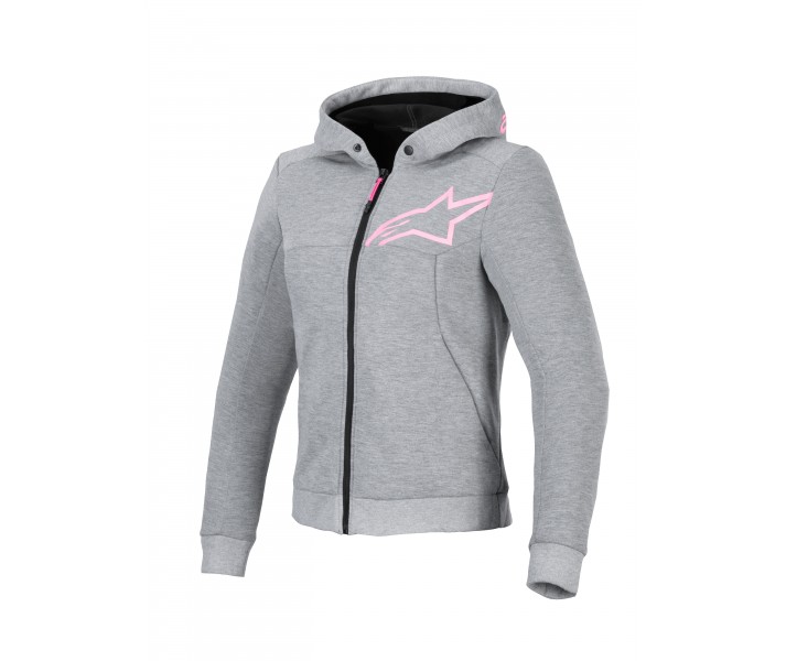 Sudadera Alpinestars Mujer Chrome V2 Sport Gris Rosa Fluor |4210225-9197|