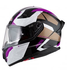 Casco Nzi Go Rider Duo Trident Negro Morado Brillo |150336A409|