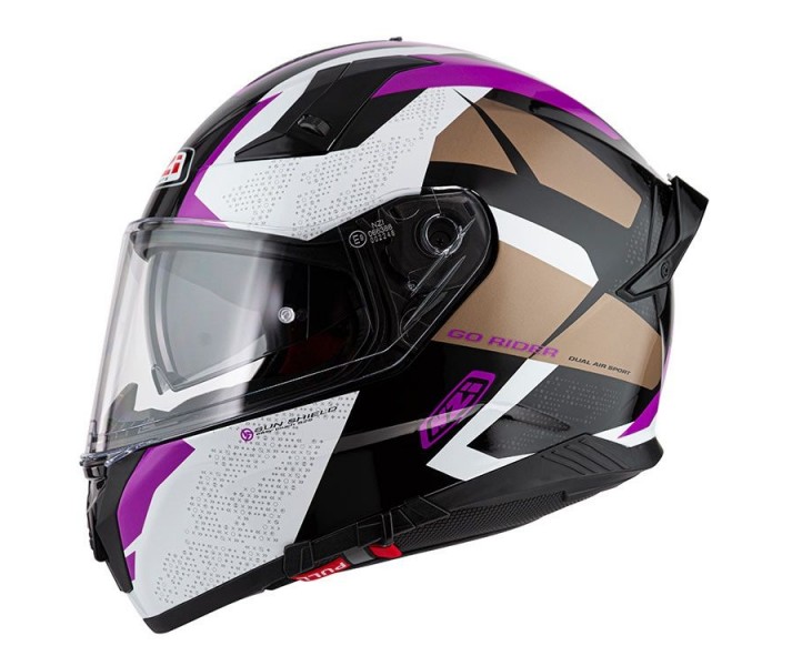 Casco Nzi Go Rider Duo Trident Negro Morado Brillo |150336A409|