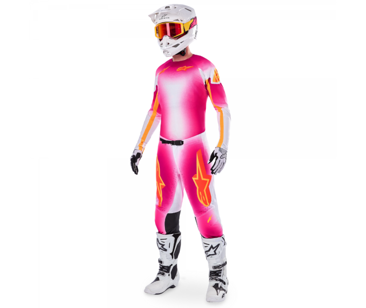 Traje Alpinestars Supertech Afd Mig Rosa Fluor Blanco