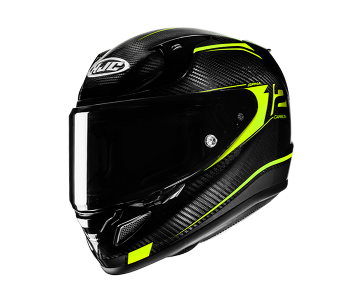 Casco Hjc Rpha12 Carbon Keres Negro Amarillo Fluor