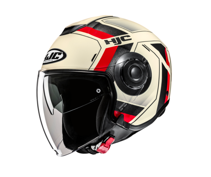 Casco Hjc I40N Velu Beige Negro Rojo |17160106|