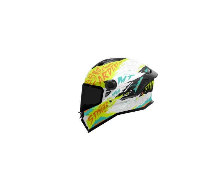 Casco MT Stinger 2 Ardent A3 Amarillo Blanco Negro Brillo |1334B700311|