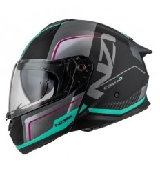 Casco Nzi Combi 3 Duo Orbe Negro Turquesa Antracita Mate